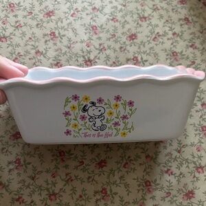 Snoopy 'This Is the Life' Pink-Trim Ceramic kitchen Accessory